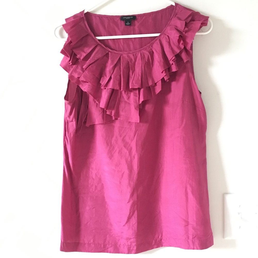 100% Silk Ann Taylor Ruffled Blouse